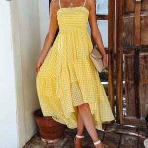 Vici Yellow Gingham dress